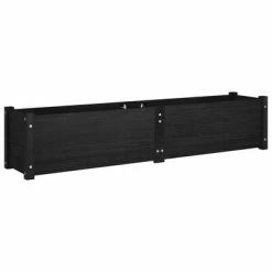VidaXL Lit surélevé de jardin Noir 150x31x31 cm Bois de sapin massif