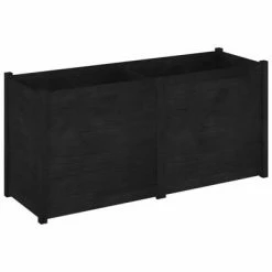 VidaXL Jardinière d'extérieur Noir 150x50x70 cm Bois de pin massif