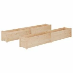 VidaXL Jardinières d'extérieur 2 pcs 200x31x31 cm Bois de pin massif