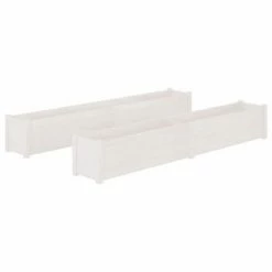 VidaXL Jardinières 2 pcs Blanc 200x31x31 cm Bois de pin massif