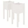 VidaXL Jardinières d'extérieur 2 pcs Blanc 31x31x70 cm Bois de pin