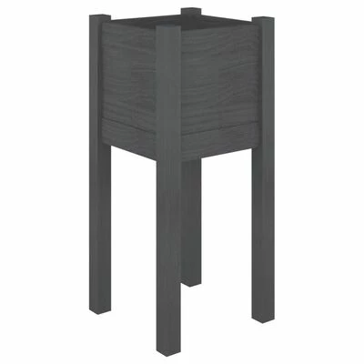 VidaXL Jardinière d'extérieur Gris 31x31x70 cm Bois de pin massif 1 VidaXL Jardinière d'extérieur Gris 31x31x70 cm Bois de pin massif