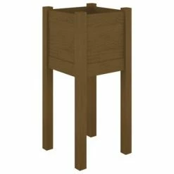 VidaXL Jardinière d'extérieur Marron miel 31x31x70 cm Bois de pin