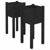 VidaXL Jardinières d'extérieur 2 pcs Noir 31x31x70 cm Bois de pin