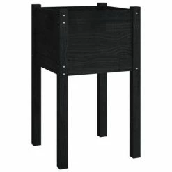 VidaXL Jardinière d'extérieur Noir 40x40x70 cm Bois de pin massif