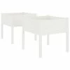 VidaXL Jardinières 2 pcs Blanc 70x70x70 cm Bois de pin massif