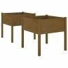 VidaXL Jardinières 2 pcs Marron miel 70x70x70 cm Bois de pin massif