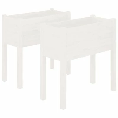 VidaXL Jardinières 2 pcs Blanc 70x31x70 cm Bois de pin massif 1 VidaXL Jardinières 2 pcs Blanc 70x31x70 cm Bois de pin massif
