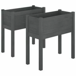 VidaXL Jardinières 2 pcs Gris 70x31x70 cm Bois de pin massif