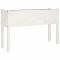VidaXL Jardinière d'extérieur Blanc 110x31x70 cm Bois de pin massif