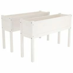 VidaXL Jardinières d'extérieur 2 pcs Blanc 110x31x70 cm Bois de pin