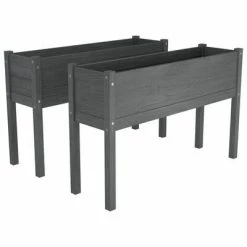 VidaXL Jardinières d'extérieur 2 pcs Gris 110x31x70 cm Bois de pin