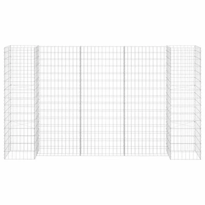 VidaXL Jardinière à gabion en H Fil d'acier 260x40x150 cm 3 VidaXL Jardinière à gabion en H Fil d'acier 260x40x150 cm – Image 3