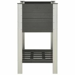VidaXL Lit surélevé de jardin avec étagère 75x50x90 cm WPC Gris -Pots & cache-pots Soldes 2022 image 3 149014