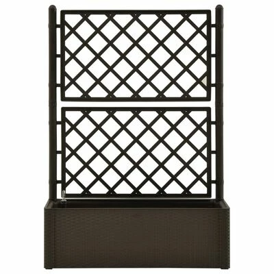 VidaXL Lit surélevé de jardin et treillis et système d'arrosage Moka 3 VidaXL Lit surélevé de jardin et treillis et système d'arrosage Moka – Image 3