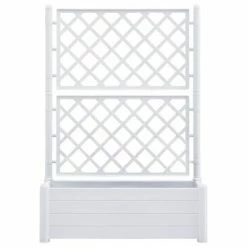 VidaXL Jardinière avec treillis 100x43x142 cm PP Blanc -Pots & cache-pots Soldes 2022 image 3 313983