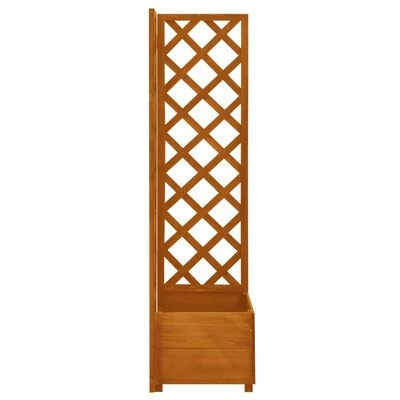 VidaXL Jardinière d'angle en treillis Orange 40x40x150cm Bois de sapin 3 VidaXL Jardinière d'angle en treillis Orange 40x40x150cm Bois de sapin – Image 3