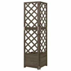 VidaXL Jardinière d'angle en treillis Gris 40x40x150 cm Bois de sapin -Pots & cache-pots Soldes 2022 image 3 316412