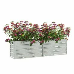VidaXL Lit surélevé de jardin 160x40x45 cm Acier galvanisé Argenté -Pots & cache-pots Soldes 2022 image 3 316895