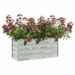 VidaXL Lit surélevé de jardin 100x40x45 cm Acier galvanisé Argenté -Pots & cache-pots Soldes 2022 image 3 316897