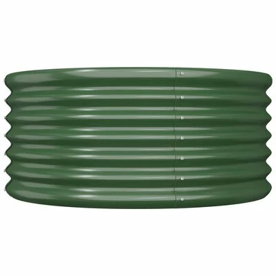 VidaXL Jardinière de jardin Acier enduit de poudre 80x80x36 cm Vert 3 VidaXL Jardinière de jardin Acier enduit de poudre 80x80x36 cm Vert – Image 3