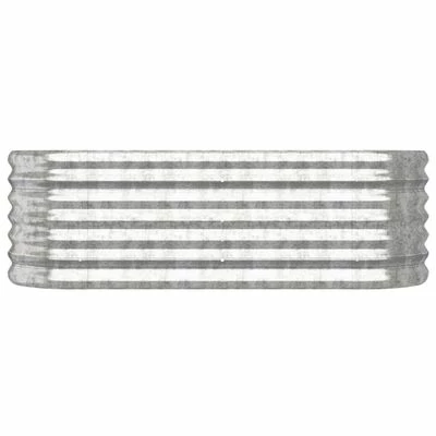 VidaXL Jardinière Acier enduit de poudre 114x40x36 cm Argenté 3 VidaXL Jardinière Acier enduit de poudre 114x40x36 cm Argenté – Image 3
