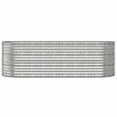 VidaXL Jardinière Acier enduit de poudre 224x80x68 cm Argenté 3 VidaXL Jardinière Acier enduit de poudre 224x80x68 cm Argenté – Image 3