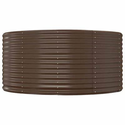 VidaXL Jardinière Marron 140x140x68 cm Acier enduit de poudre 3 VidaXL Jardinière Marron 140x140x68 cm Acier enduit de poudre – Image 3