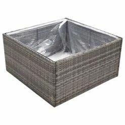 VidaXL Jardinière Gris 80x80x40 cm Résine tressée -Pots & cache-pots Soldes 2022 image 3 319175