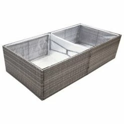 VidaXL Jardinière Gris 157x80x40 cm Résine tressée 8 VidaXL Jardinière Gris 157x80x40 cm Résine tressée -Pots & cache-pots Soldes 2022 image 3 319176