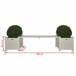 Bacs à fleurs avec banc Esschert Design CF33W coloris blanc -Pots & cache-pots Soldes 2022 image 3 404626