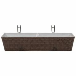 VidaXL Jeu de jardinières de balcon Trapèze Rotin 80 cm 2 pcs Marron -Pots & cache-pots Soldes 2022 image 3 41089