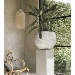 Capi Pot à fleurs Nature Rib Rond 62 x 48 cm Ivoire KOFI271 -Pots & cache-pots Soldes 2022 image 3 424220