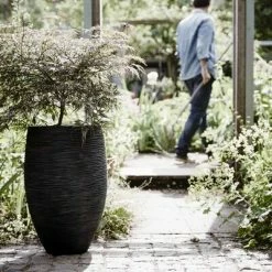 Capi Pot à fleurs Nature Rib Élégant Deluxe 40 x 60 cm Noir KBLR1131 -Pots & cache-pots Soldes 2022 image 3 424248