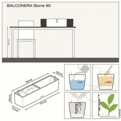 LECHUZA Jardinière BALCONERA Stone 80 ALL-IN-ONE Beige -Pots & cache-pots Soldes 2022 image 3 425629