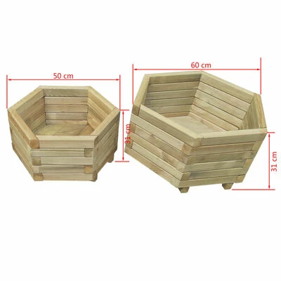 VidaXL Ensemble de lit surélevé de jardin 2 pcs Bois de pin impregné 3 VidaXL Ensemble de lit surélevé de jardin 2 pcs Bois de pin impregné – Image 3