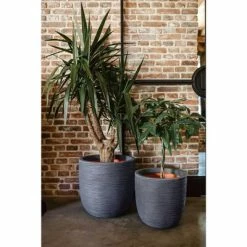 Capi Jardinière Nature Rib 43x41 cm Gris foncé -Pots & cache-pots Soldes 2022 image 3 434853
