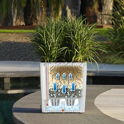 LECHUZA Jardinière CUBE Cottage 40 ALL-IN-ONE Blanc 3 LECHUZA Jardinière CUBE Cottage 40 ALL-IN-ONE Blanc – Image 3