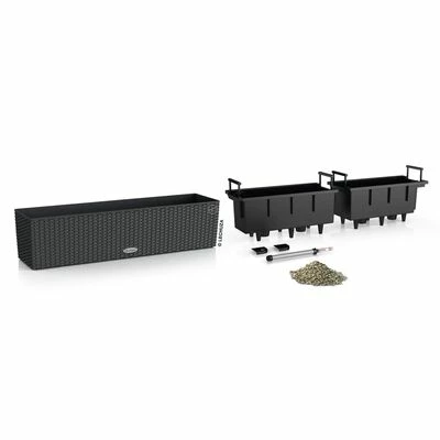 LECHUZA Jardinière BALCONERA Cottage 80 ALL-IN-ONE Granit 3 LECHUZA Jardinière BALCONERA Cottage 80 ALL-IN-ONE Granit – Image 3