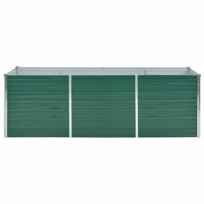 VidaXL Lit surélevé de jardin Acier galvanisé 240x80x77 cm Vert 3 VidaXL Lit surélevé de jardin Acier galvanisé 240x80x77 cm Vert – Image 3