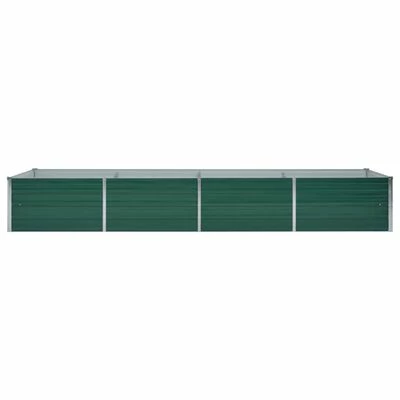 VidaXL Lit surélevé de jardin Acier galvanisé 320x80x45 cm Vert 3 VidaXL Lit surélevé de jardin Acier galvanisé 320x80x45 cm Vert – Image 3