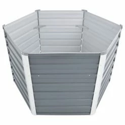 VidaXL Lit surélevé de jardin Acier galvanisé 129x129x77 cm Gris -Pots & cache-pots Soldes 2022 image 3 44856