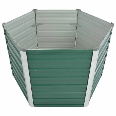 VidaXL Lit surélevé de jardin Acier galvanisé 129x129x77 cm Vert 3 VidaXL Lit surélevé de jardin Acier galvanisé 129x129x77 cm Vert – Image 3
