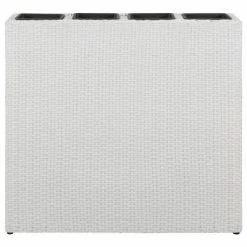 VidaXL Lit surélevé de jardin avec 4 pots Résine tressée Blanc -Pots & cache-pots Soldes 2022 image 3 45427