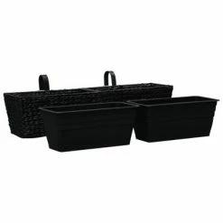 VidaXL Jardinières 2 pcs Jacinthe d'eau Noir 8 VidaXL Jardinières 2 pcs Jacinthe d'eau Noir -Pots & cache-pots Soldes 2022 image 3 45582
