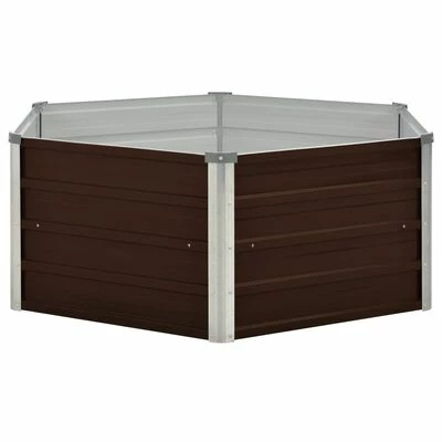 VidaXL Jardinière surélevée Marron 129x129x46 cm Acier galvanisé 3 VidaXL Jardinière surélevée Marron 129x129x46 cm Acier galvanisé – Image 3