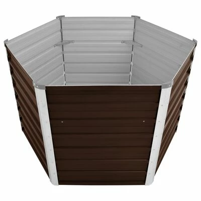VidaXL Lit surélevé de jardin Marron 129x129x77 cm Acier galvanisé 3 VidaXL Lit surélevé de jardin Marron 129x129x77 cm Acier galvanisé – Image 3