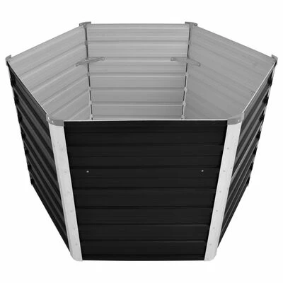 VidaXL Lit surélevé de jardin Anthracite 129x129x77 cm Acier galvanisé 3 VidaXL Lit surélevé de jardin Anthracite 129x129x77 cm Acier galvanisé – Image 3