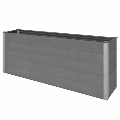VidaXL Lit surélevé de jardin Gris 200x50x91 cm WPC 3 VidaXL Lit surélevé de jardin Gris 200x50x91 cm WPC – Image 3