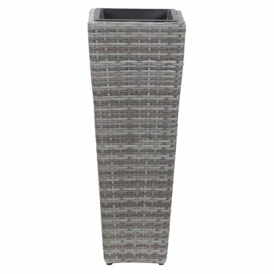 VidaXL Lit surélevé de jardin 30x30x80 cm Résine Tressée Gris 3 VidaXL Lit surélevé de jardin 30x30x80 cm Résine Tressée Gris – Image 3